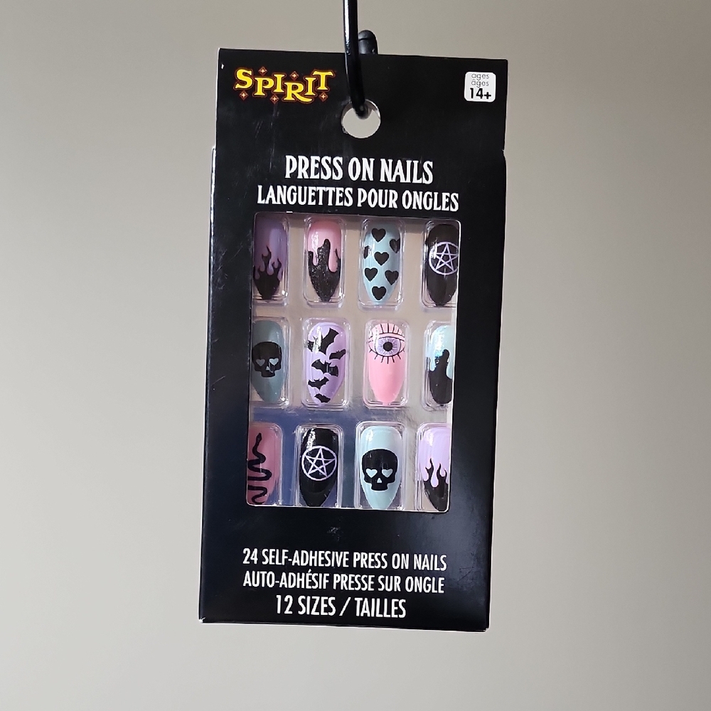 Spirit Gothic Press-On Nails - Pink, Black, Blue Set